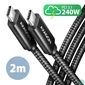 Kép 1/6 - AXAGON BUCM2-CM20AB CHARGE USB-C <> USB-C Cable 2m Black kábel