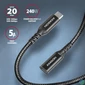 Kép 2/5 - AXAGON BUCM32-CF15AB SPEED+ USB-C <> USB 20GBPS EXTENSION CABLE 1.5m Black kábel