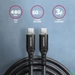 Kép 2/4 - AXAGON BUCM-CM15AB HQ USB-C <> USB-C Cable 1.5m Black kábel
