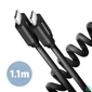 Kép 1/4 - AXAGON BUCM-CM20TB TWISTER USB-C <> USB-C Cable 1.1M Black kábel