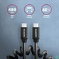Kép 2/4 - AXAGON BUCM-CM20TB TWISTER USB-C <> USB-C Cable 1.1M Black kábel