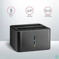 Kép 2/7 - AXAGON ADSA-D25 SuperSpeed USB Dual 2,5" SSD/HDD Mini Dock Black mobilrack / beépítő keret