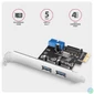 Kép 2/4 - AXAGON PCEU-232RS PCIe Controller 2x ext. + 2x int. USB 5Gbps bővítőkártya