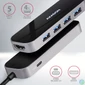 Kép 2/6 - AXAGON HMC-6H4A SuperSpeed USB-C COMBO 6in1 hub Black/Grey