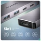 Kép 2/6 - AXAGON HMC-5H60 USB-C 5Gbps 5in1 Hub Silver