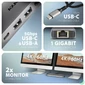 Kép 4/7 - AXAGON HMC-7HX2 USB-C 5Gbps Dual 4K Display 7in1 Hub Aluminium