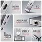 Kép 3/9 - AXAGON HMC-STND USB-C 5Gbps Aluminium Stand & HUB 7in1 Silver