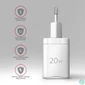 Kép 7/10 - AXAGON ACU-PQ20W ACU-PQ20 PD3.0 & QC4+ Dual Outputs Wall Charger 20W White töltő