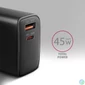 Kép 4/10 - AXAGON ACU-PQ45 PD3.0 & QC4+ 2xOutputs Wall Charger 45W Black töltő