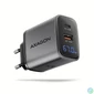 Kép 1/10 - AXAGON ACU-PQ67D PD3.0 & QC4+ 2xOUTPUTS LCD display wall charger 67W Black töltő