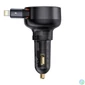 Kép 3/5 - Baseus Enjoyment Pro Car Charger U+Retractable iPhone Cable 55W Black töltő