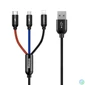 Kép 1/3 - Baseus 3 in 1 USB Cable 1,2m Black kábel