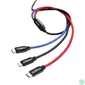 Kép 2/3 - Baseus 3 in 1 USB Cable 1,2m Black kábel