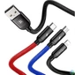 Kép 3/3 - Baseus 3 in 1 USB Cable 1,2m Black kábel