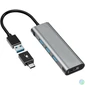 Kép 2/5 - Bluestork HUB-MINI USB-A to 3xUSB2.0 + 1xUSB-C 1xHDMI USB3.0 Grey