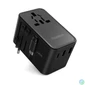 Kép 1/7 - Choetech  PD5020 35W EU/US/AUS/UK Travel Adapter with Built-in USB-C Cable Black töltő