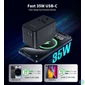 Kép 5/7 - Choetech  PD5020 35W EU/US/AUS/UK Travel Adapter with Built-in USB-C Cable Black töltő