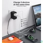 Kép 6/7 - Choetech  PD5020 35W EU/US/AUS/UK Travel Adapter with Built-in USB-C Cable Black töltő