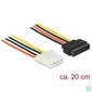 Kép 1/2 - DeLock Power Cable SATA 15 pin female > 4 pin female 20cm kábel