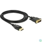 Kép 2/2 - DeLock DisplayPort 1.2 male > DVI 24+1 male passive 2m Cable Black kábel