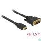 Kép 1/2 - DeLock HDMI to DVI-D (Dual Link) (24+1) cable bidirectional 1,5m Black kábel