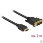 Kép 1/3 - DeLock HDMI to DVI (Dual Link) (24+1) cable bidirectional 2m Black kábel