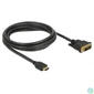 Kép 2/3 - DeLock HDMI to DVI (Dual Link) (24+1) cable bidirectional 2m Black kábel
