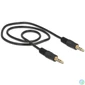 Kép 2/2 - DeLock Stereo Jack Cable 3.5mm 3 pin male > male 0,5m Black kábel