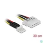Kép 1/2 - DeLock Power Floppy 4 pin male > Molex 4 pin female 30cm Cable kábel