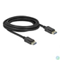 Kép 2/2 - DeLock DisplayPort cable 10K 60Hz 54Gbps ABS housing 3m Black kábel