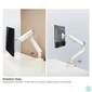 Kép 7/9 - EQuip 17"-35" Premium Monitor Desk Mount Bracket White