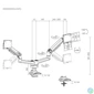 Kép 9/9 - EQuip 17"-35" Heavy-Duty Dual Monitor Desk Mount Bracket White