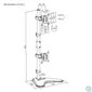 Kép 6/6 - EQuip 17"-32" Dual Vertical Monitor Tabletop Stand