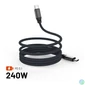 Kép 1/10 - FIXED Magnetic Braided Cable USB-C/USB-C, 1,2m USB2.0 240W Gray kábel