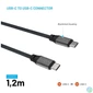 Kép 4/10 - FIXED Magnetic Braided Cable USB-C/USB-C, 1,2m USB2.0 240W Gray kábel