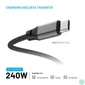 Kép 5/10 - FIXED Magnetic Braided Cable USB-C/USB-C, 1,2m USB2.0 240W Gray kábel