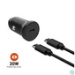 Kép 1/10 - FIXED USB-C 12/24V-os autós töltő, 20W, PD3.0, 1 m USB-C kábellel, fekete