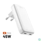 Kép 2/4 - FIXED Slim 2xUSB-C úti töltő GaN PD 45W-os fehér