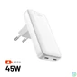 Kép 1/9 - FIXED Slim Traveller 2xUSB-C utazási töltő világadapter GaN 45W, fehér