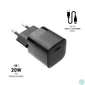 Kép 1/8 - FIXED Mini hálózati töltőkészlet USB-C kimenettel és USB-C/Lightning kábellel 20W 1m, fekete