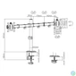 Kép 2/3 - Gembird MA-D2-01 Adjustable Desk 2-Display Mounting Arm 17”-32” Black