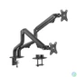 Kép 1/3 - Gembird MA-DA2-02 Adjustable Tilting Desk 2-Display Mounting Arm 17”-32” Black