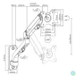 Kép 2/3 - Gembird MA-WA1-02 Adjustable Wall Display Mounting Arm 27” Black