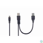Kép 1/4 - Gembird CCP-USB22-AM5P-3 Dual USB A to Mini-USB cable 0,9m Black kábel