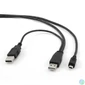 Kép 2/4 - Gembird CCP-USB22-AM5P-3 Dual USB A to Mini-USB cable 0,9m Black kábel