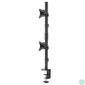 Kép 3/11 - Gembird MA-D2-02 Adjustable 2-display vertical desk mount 17”-32” Black
