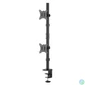 Kép 6/11 - Gembird MA-D2-02 Adjustable 2-display vertical desk mount 17”-32” Black