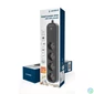 Kép 4/4 - Gembird Smart power strip with USB charger 4 sockets Black