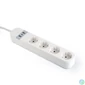 Kép 1/4 - Gembird Smart power strip with USB charger 4 sockets White