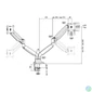Kép 2/6 - Logilink BP0043 Dual Alumium Monitor Desk Mount Tilt Silver